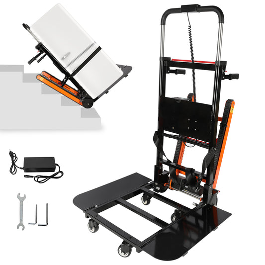 Electric Stair Climbing Hand Trucks, Dolly Cart 440lbs Max Load 120W Power Heavy Duty Folding Stair Climber Moving Cart with Motor Battery for Family Warehouse Logistics