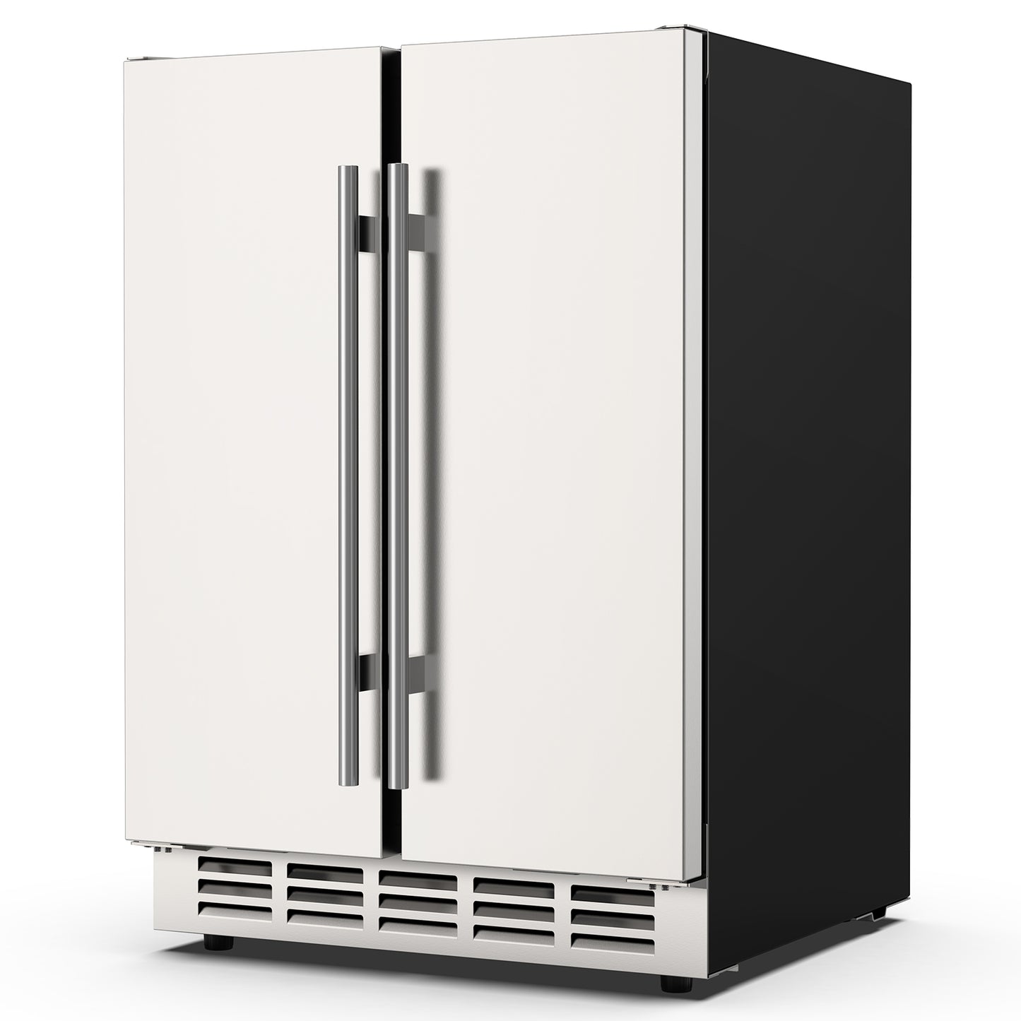 Dual Zone Wine Cooler Beverage Refrigerator, 24 inch Wine Coolers Fridge Side by Side Refrigerator for Outdoors Living Room, Holds 18 Bottles and 57 Cans