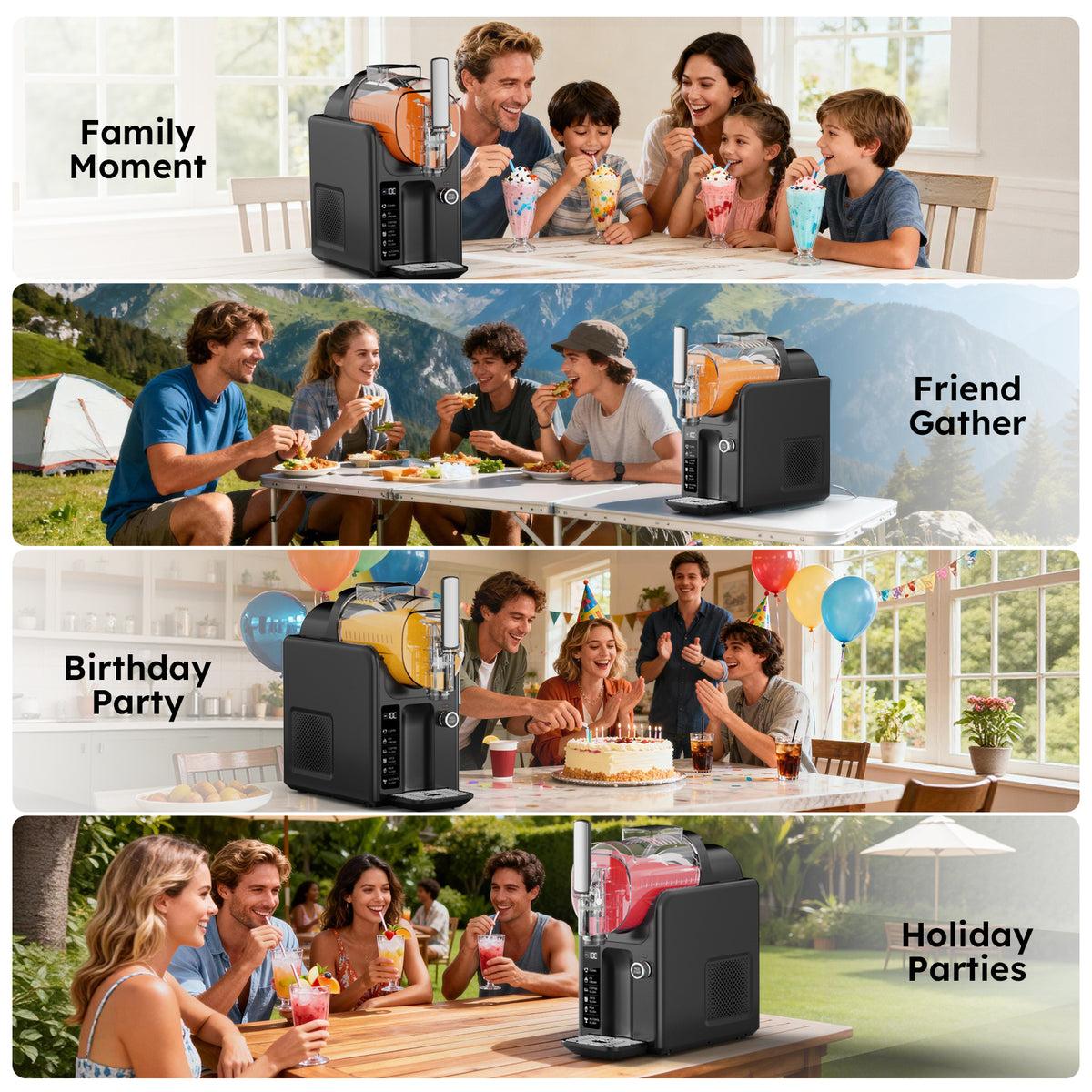 Ecojoy Slushie Machine for Home - No Ice Needed 88oz Slushy Machine, with Self-Cleaning & 5 Preset Programs Frozen Drink Maker, Margaritas, Frappés, Milkshake, Soft Ice Cream