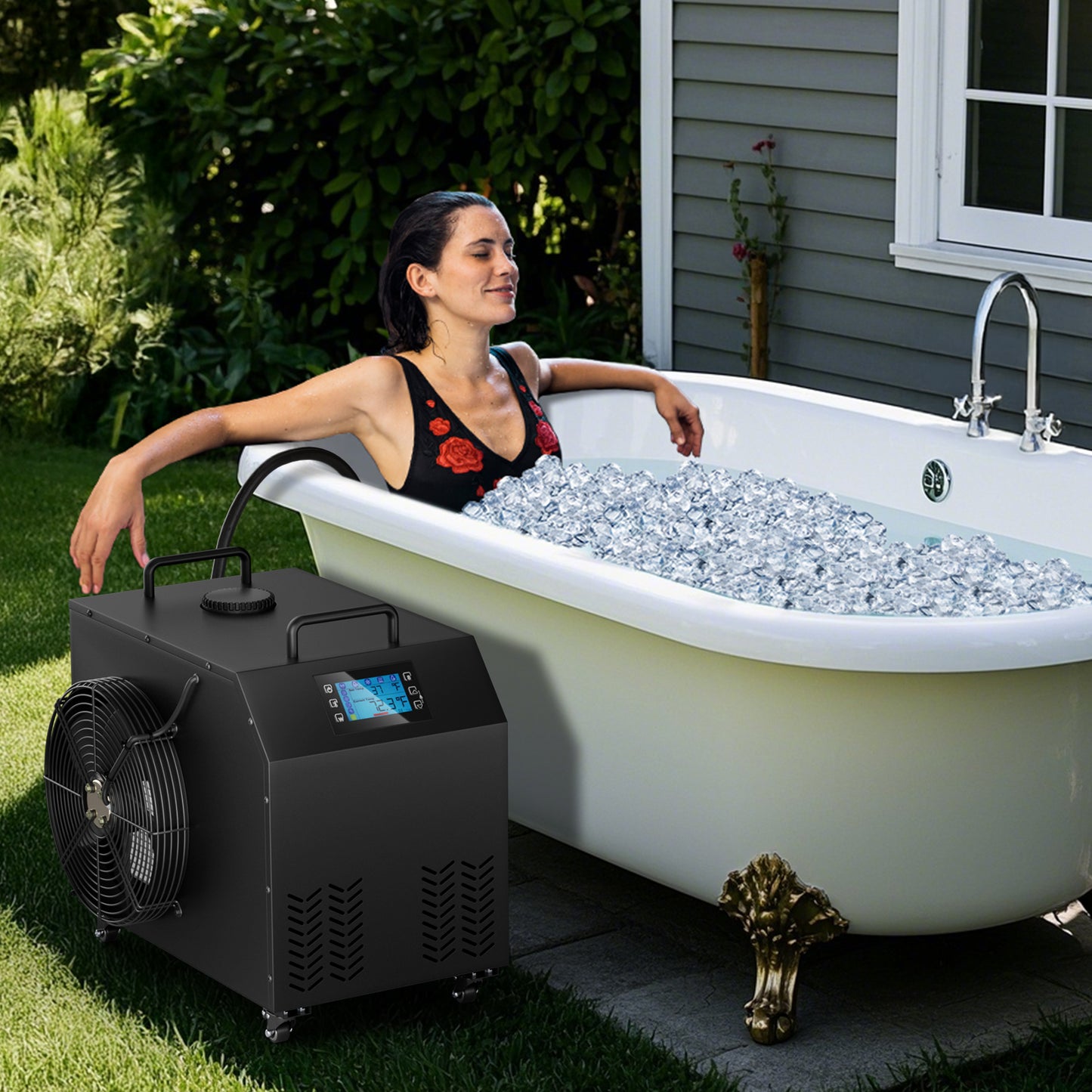 Ecojoy 1HP Fast Cooling Cold Plunge Water Chiller (Ice Bath & Hot Tub) with Smart App for axolotl,Hydroponic System,Ice Bath