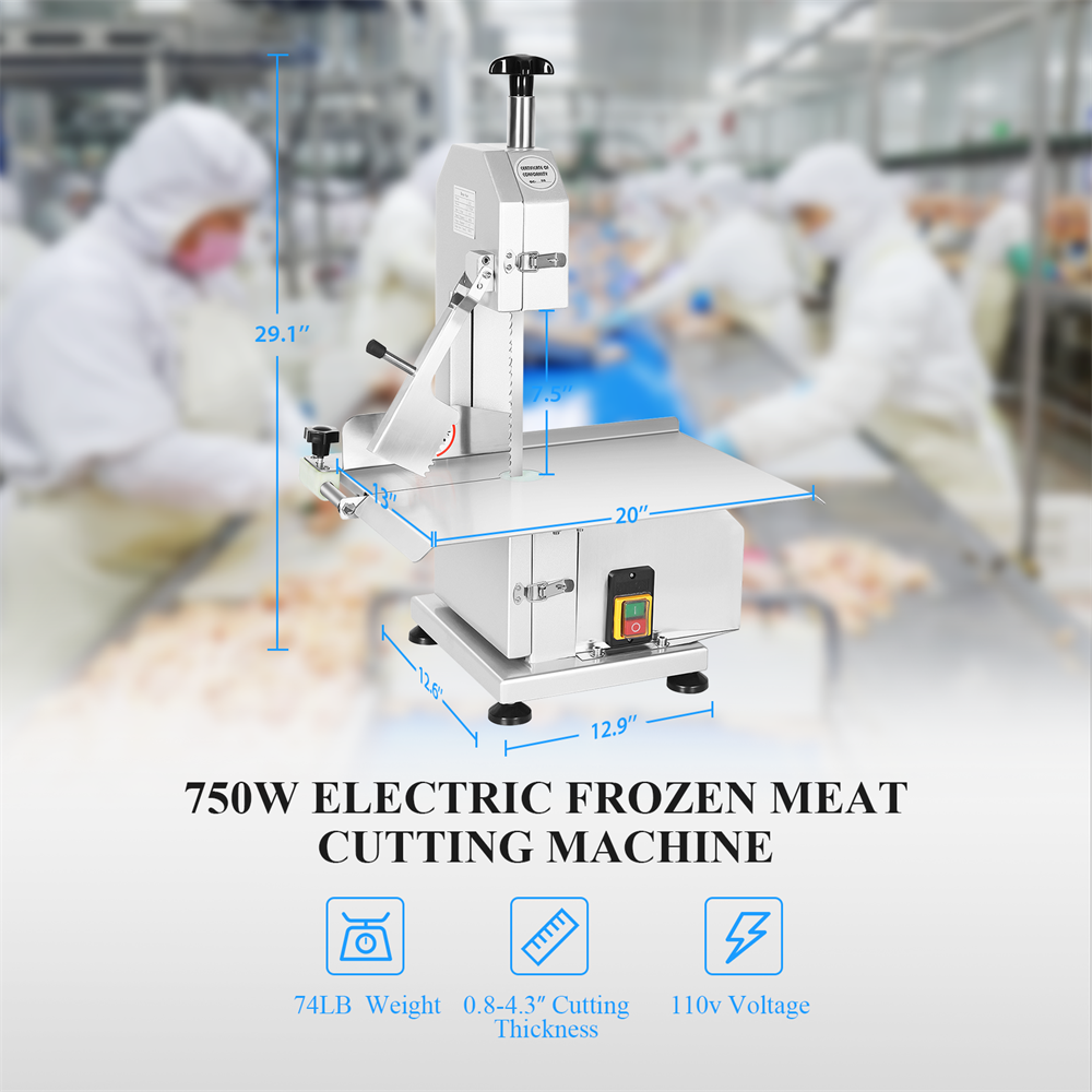 750W Electric Bone Saw Machine Commercial Frozen Meat Countertop Bone Cutter