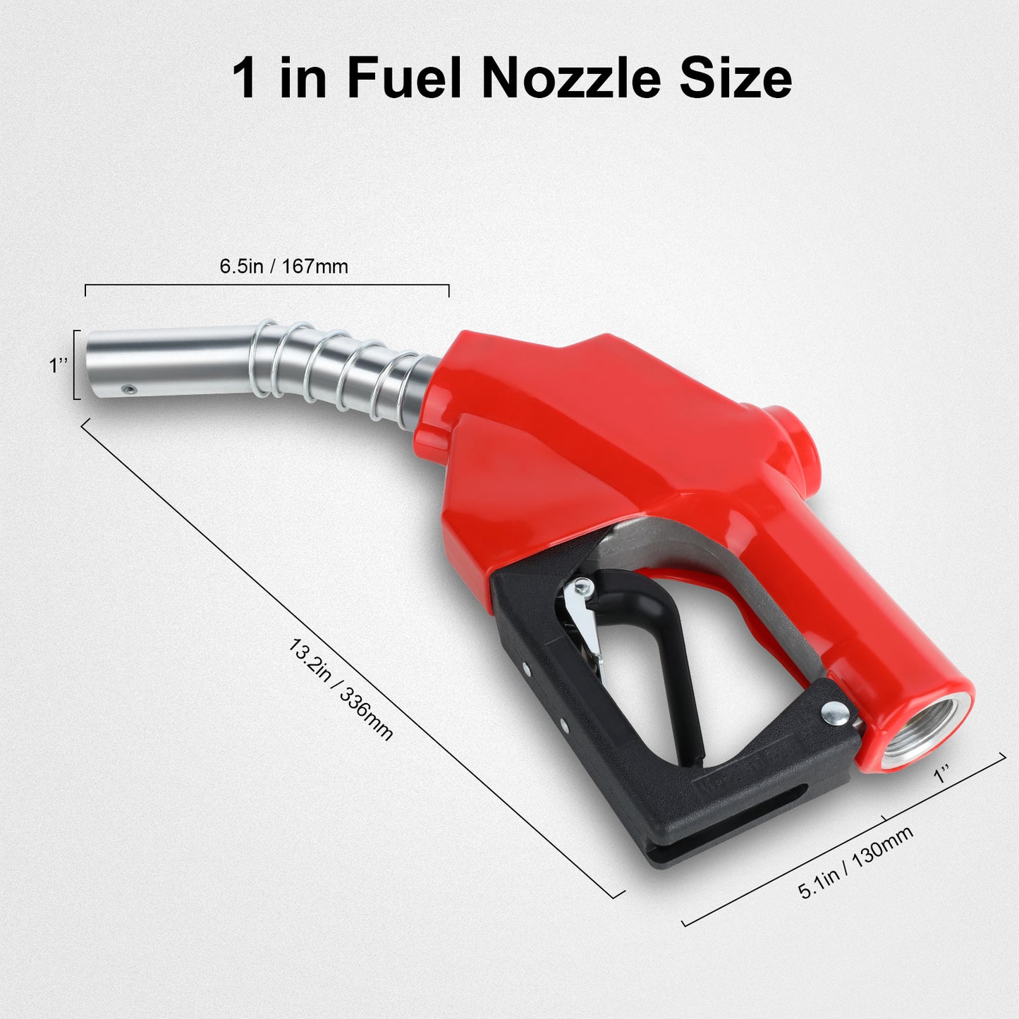 1" NPT Automatic Fuel Nozzle, Auto Shut Off, Diesel Kerosene Gasoline Refilling