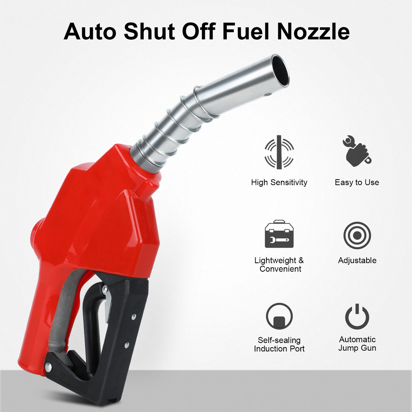 1" NPT Automatic Fuel Nozzle, Auto Shut Off, Diesel Kerosene Gasoline Refilling