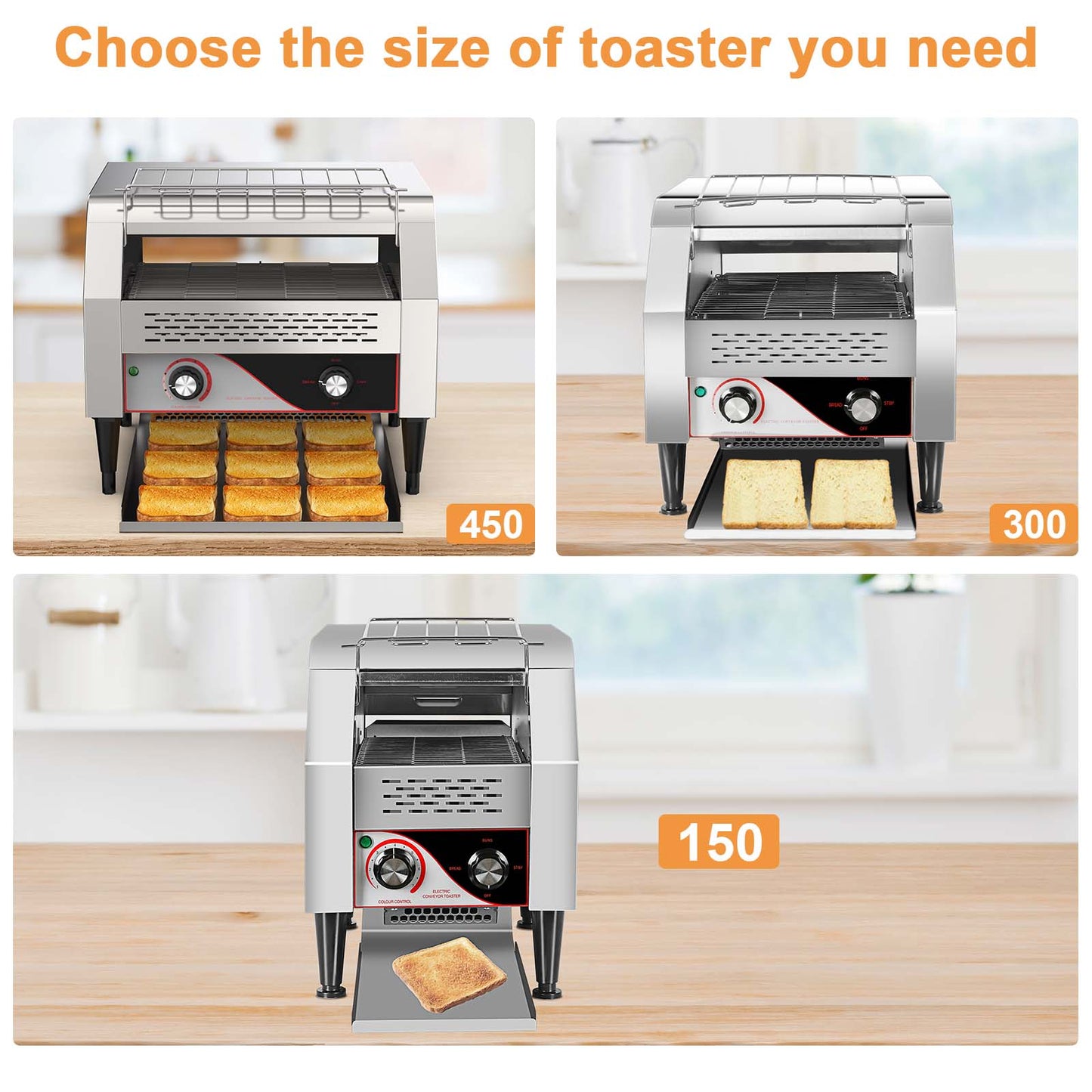 150PCS/H Electric Commercial Conveyor Toaster Tray Toasting Machine Restaurant