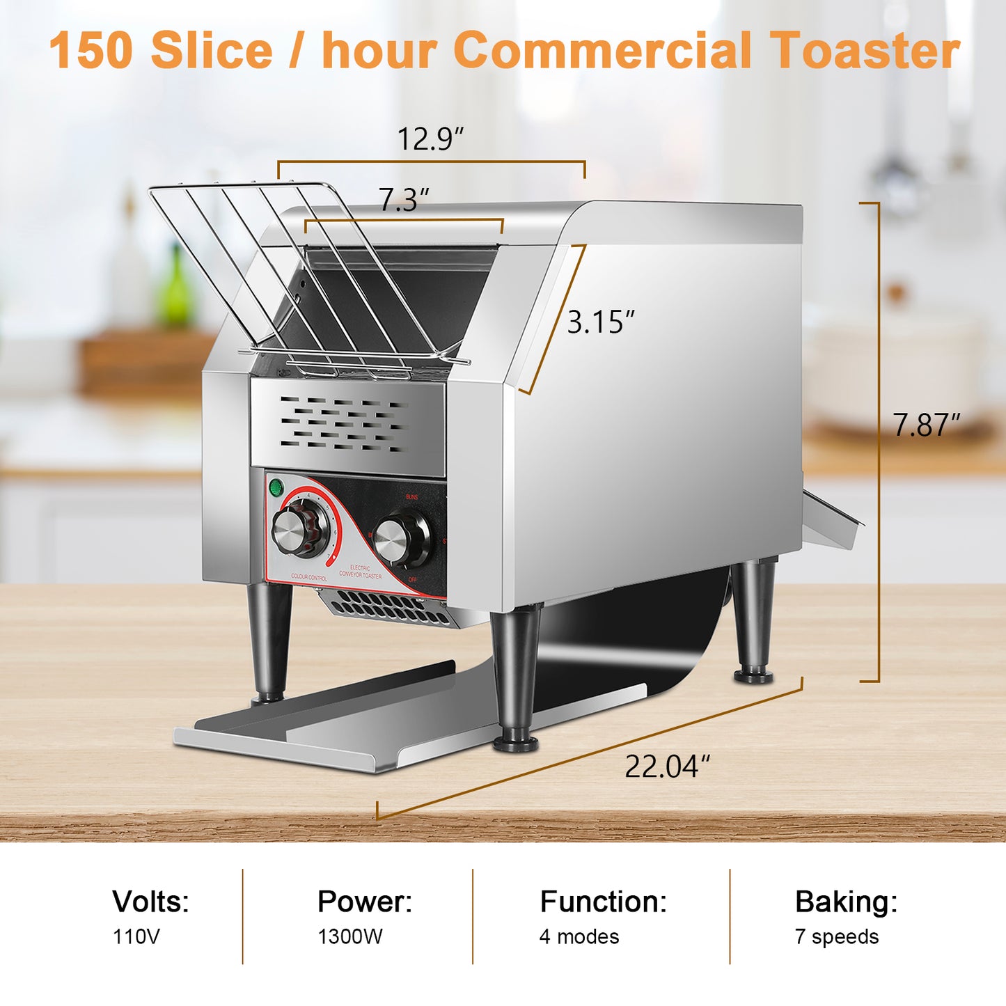 150PCS/H Electric Commercial Conveyor Toaster Tray Toasting Machine Restaurant