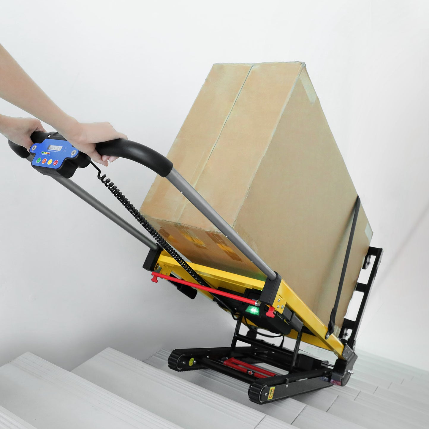Electric Stair Climbing Hand Truck Folding Warehouse Dolly Cart Max 353lbs Load
