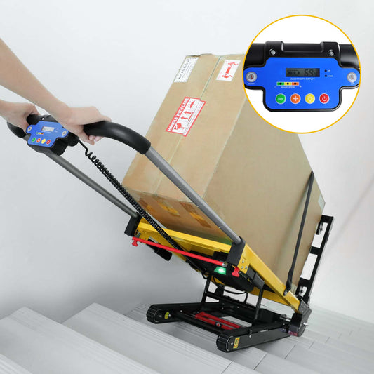 Electric Stair Climbing Hand Truck Folding Warehouse Dolly Cart Max 353lbs Load