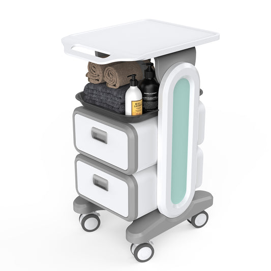 Mobile Ultrasound Cart 4-Tier Beauty Salon Trolley Cart Medical Rolling Carts