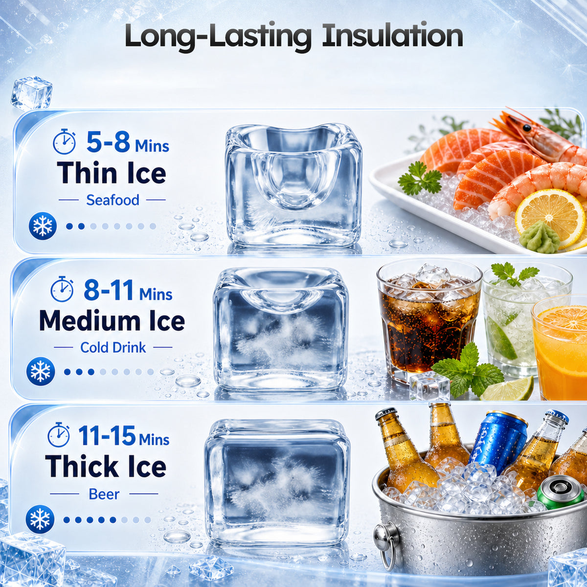 Ecojoy 680 lbs/24H Commercial Ice Maker with 560 lbs Ice Storage Bin, ETL Certified, 110V Ice Machine with 12-Level Thickness Control, Self-Cleaning for Restaurants, Bars, Cafes and Hotels