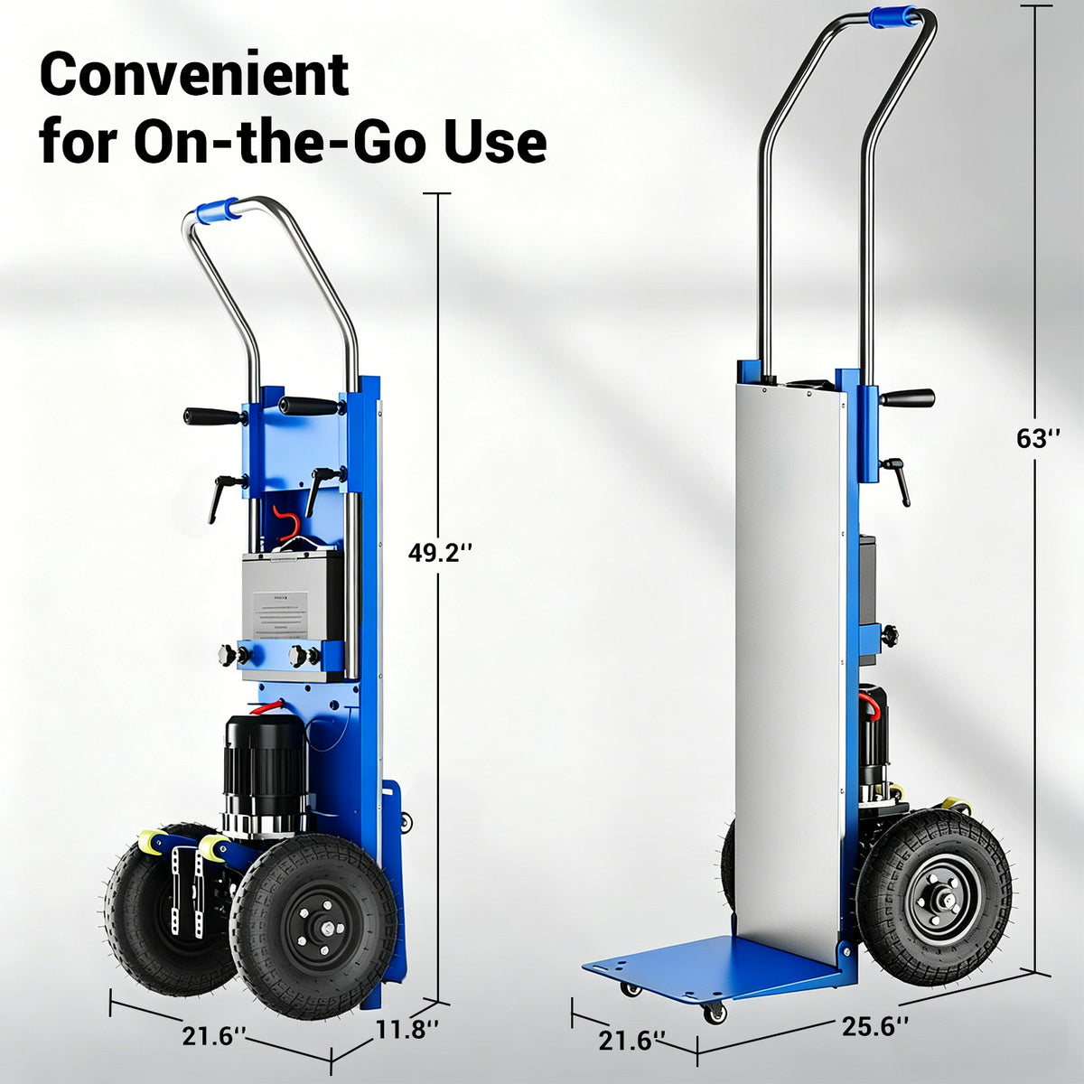 Ecojoy Electric Stair Climbing Dolly, 900lbs Capacity Stair Climbing Hand Trucks, 1200W Powered Electric Dolly for Stairs, with Folding Handle & Pneumatic Wheels & 4M Safety Rope