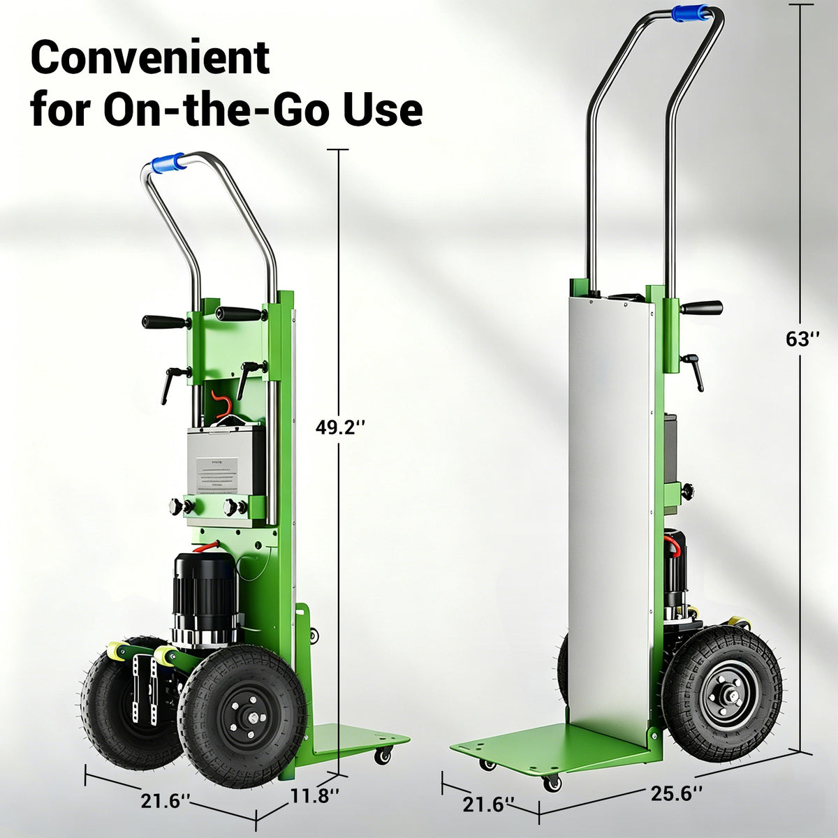 Ecojoy Electric Stair Climbing Dolly, Foldable Hand Truck with 1200W Motor | 4m Safety Rope, Large Load Capacity, Foldable Design, Powered Stair Climbing, Furniture & Warehouse Use, Green