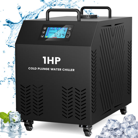 Ecojoy 1HP Fast Cooling Cold Plunge Water Chiller (Ice Bath & Hot Tub) with Smart App for axolotl,Hydroponic System,Ice Bath