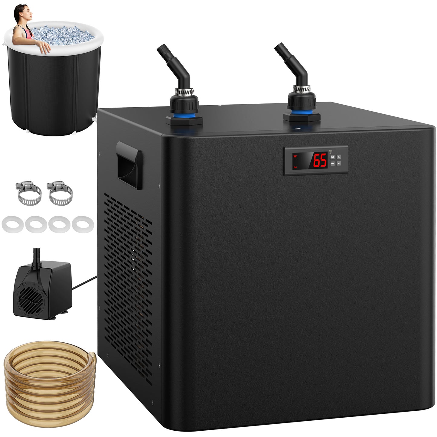 Ecojoy Aquarium Chiller,132gal 500L, 1/2 HP Aquarium Water Chiller for axolotl,Hydroponic System,ice bath