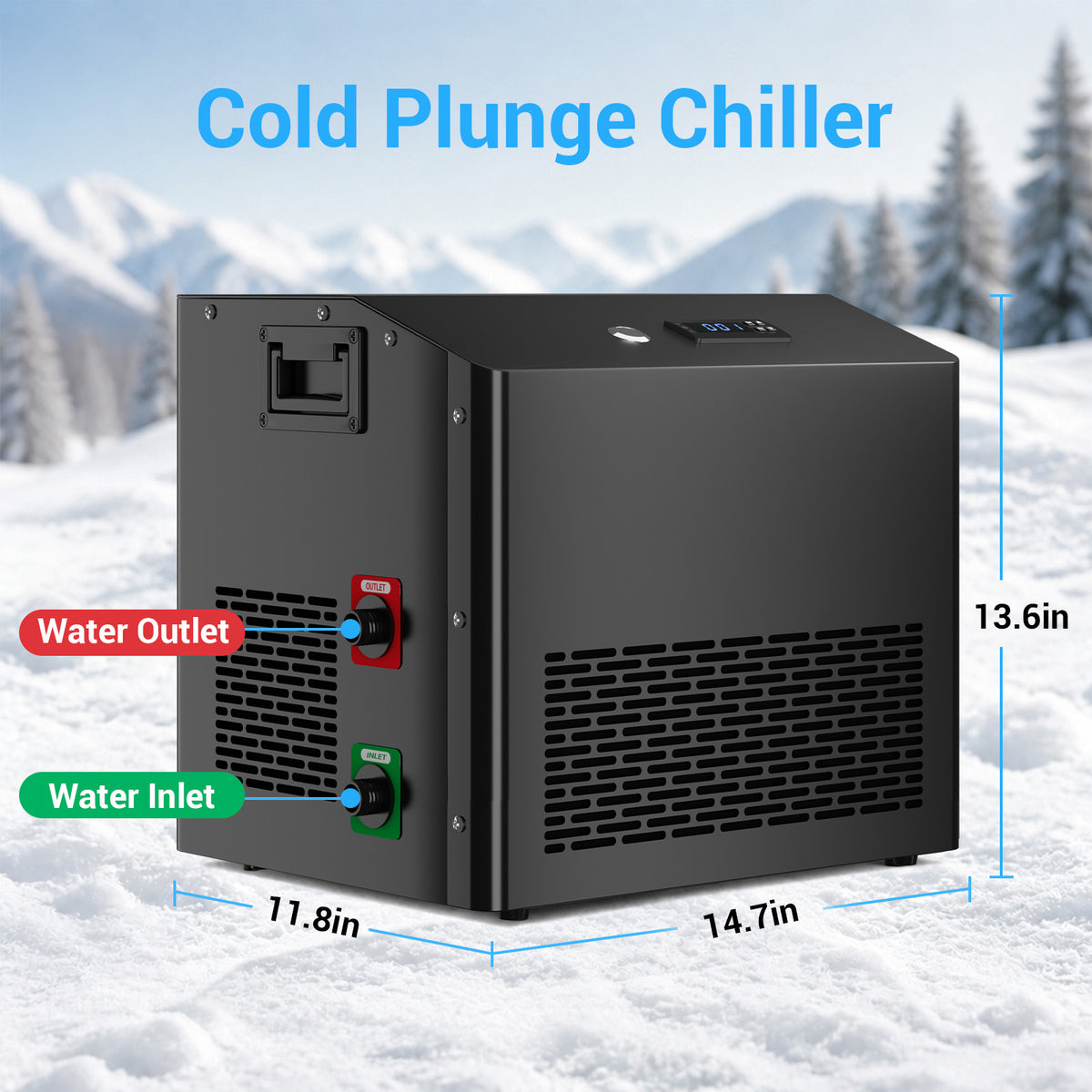 Ecojoy 1/2 HP Cold Plunge Chiller for Ice Bath Tub | Smart WiFi Control, Built-in Water Pump, Quiet Operation, Fast Cooling & Cold Therapy Recovery