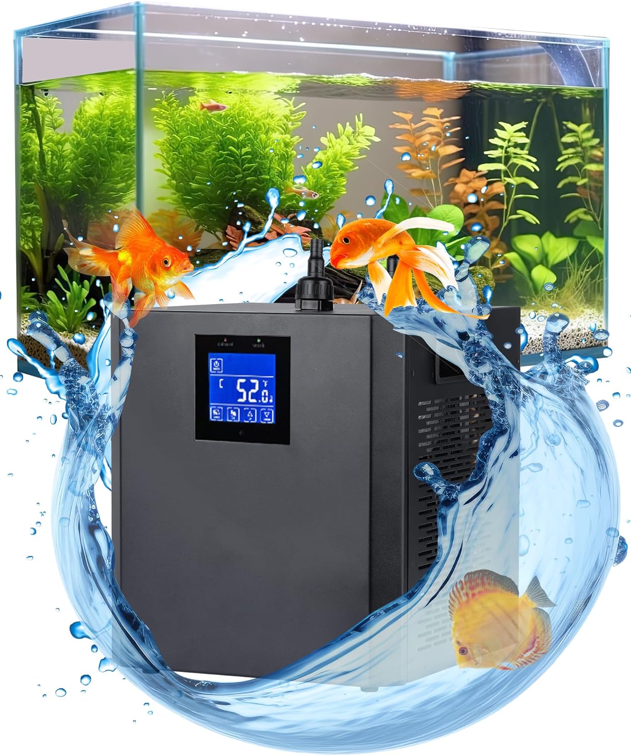 Ecojoy 300L 1/3 HP Aquarium Chiller Water Chiller Hydroponic Tank Cooler With Remote