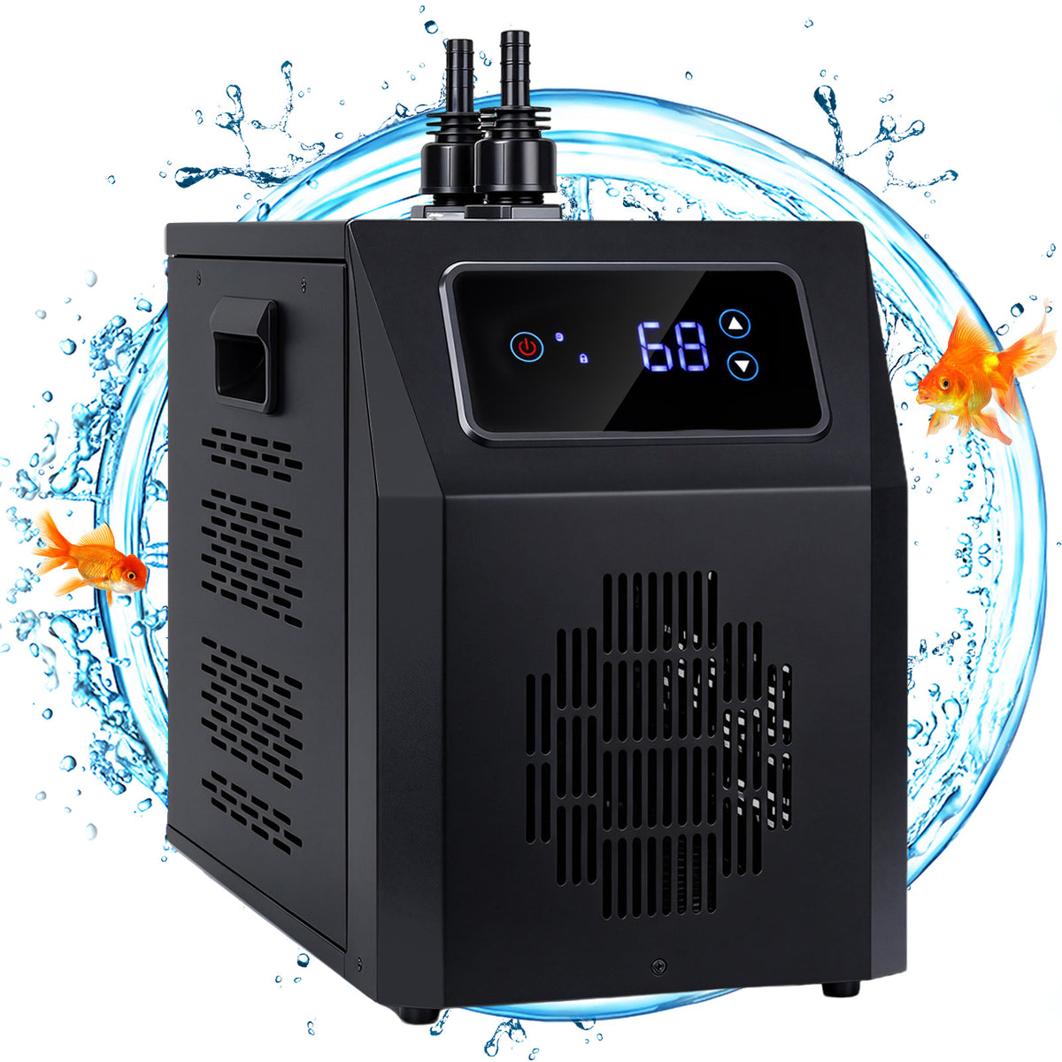 Ecojoy Aquarium Chiller 42 Gal, 1/10 HP Fish Tank Water Chiller Machine Hydroponic Cooling System with Effective Refrigeration Compressor and Upgraded LED display, for Axolotl Jellyfish