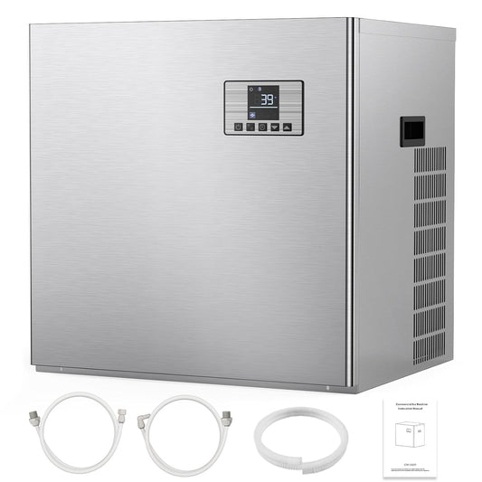 Ecojoy 650 LBS/24h Commercial Ice Maker Head 22 Inch Wide Stainless Steel Industrial Ice Machine, ETL Certified, 132 Ice Cubes Ready in 5-15 min, Self-Cleaning for Business Bar Hotel