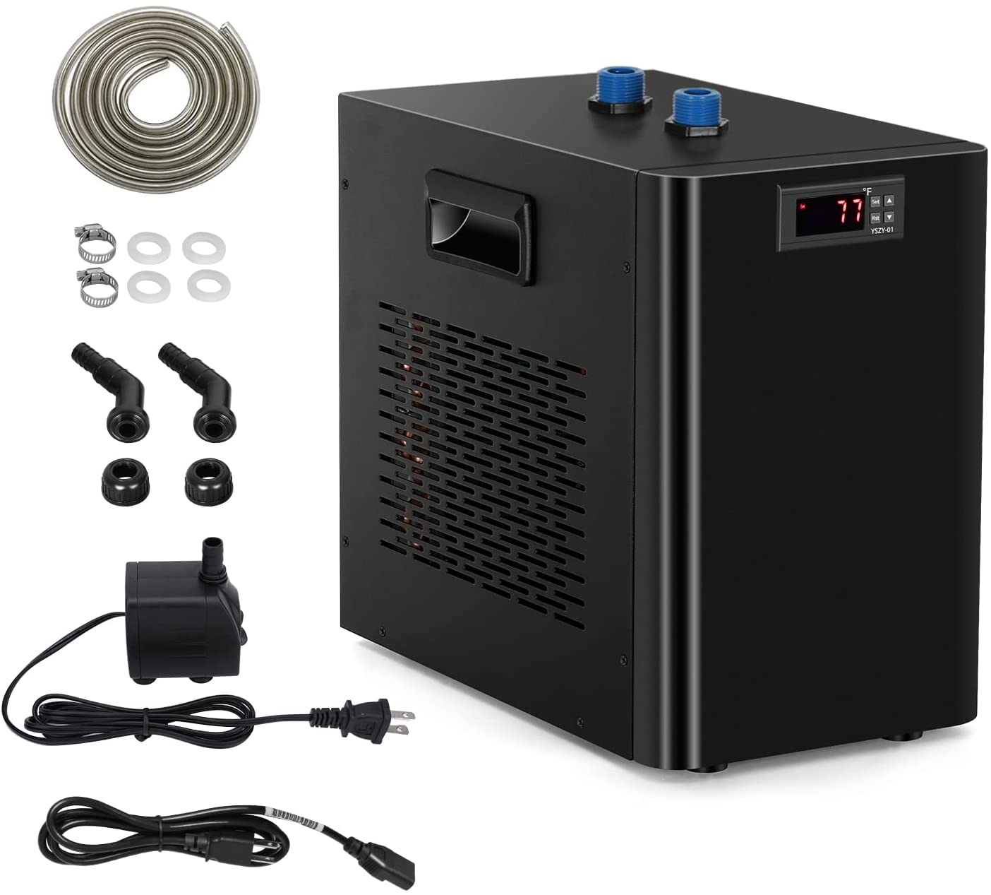 Ecojoy Aquarium Water Chiller 75GAL 1/3HP Fish Tank Chiller, 300L Cooling System with Quiet Design Compressor Refrigeration