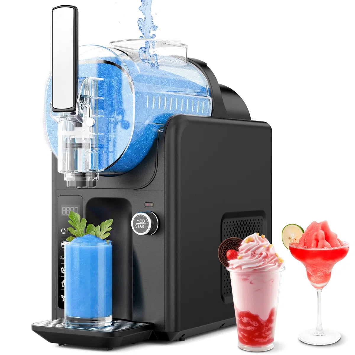 Ecojoy Slushie Machine for Home - No Ice Needed 88oz Slushy Machine, with Self-Cleaning & 5 Preset Programs Frozen Drink Maker, Margaritas, Frappés, Milkshake, Soft Ice Cream
