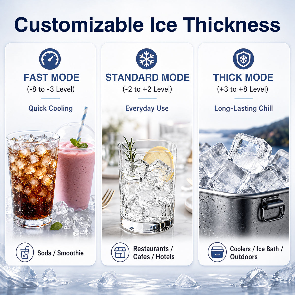 Ecojoy Commercial Ice Maker 500Lbs/24H with 125LBS Large Storage, 162 Ice Cubes in 7-23min, Auto Cleaning & Timing Function, Under Counter/Freestanding, Cube Ice Maker for Bar Cafe Restaurant, Silver