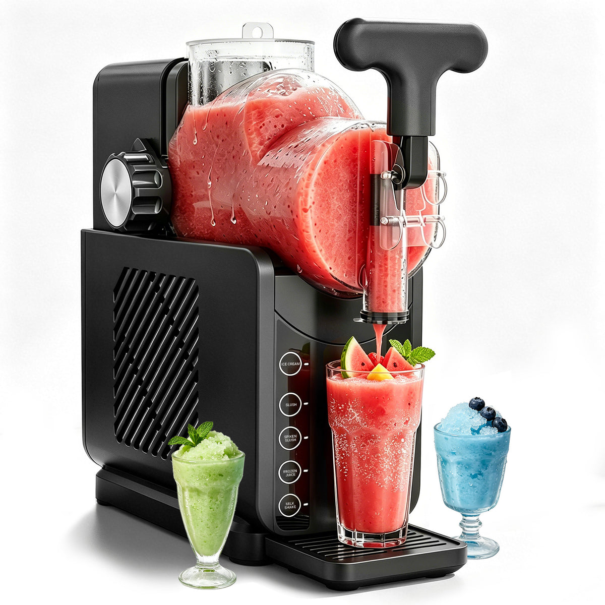 Ecojoy Slushie Machines, 5-in-1 Frozen Drink Maker & Ice Cream Maker with LED Display, Adjustable Hardness, Easy Clean, Large Capacity Slushy Machine