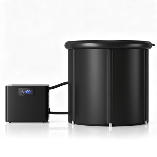 Ecojoy Ice Bath Tub & Cold Plunge Chiller Kit, 1/3HP Ice Bath Chiller with Built-in Pump & Filter, 105 Gal Insulated Ice Pod Pro, Cold Plunge Tub with Water Chiller for Cold Therapy Recovery