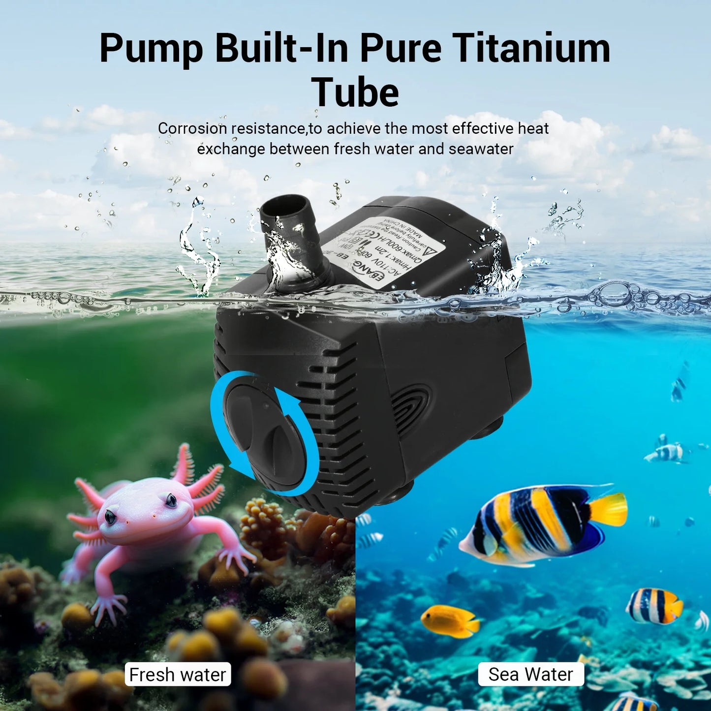 Ecojoy Aquarium Water Chiller 75GAL 1/3HP Fish Tank Chiller, 300L Cooling System with Quiet Design Compressor Refrigeration