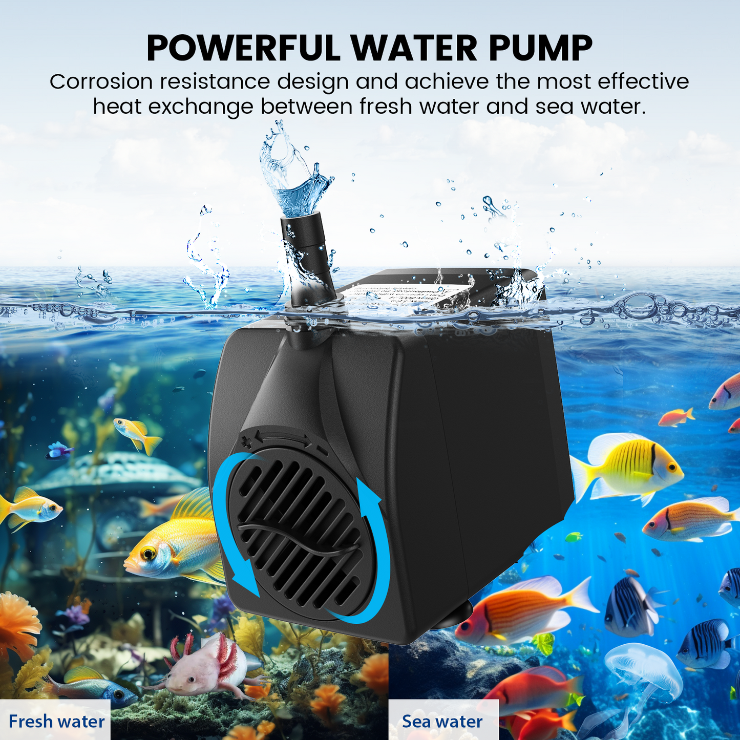 Ecojoy Aquarium Chiller,132gal 500L, 1/2 HP Aquarium Water Chiller for axolotl,Hydroponic System,ice bath
