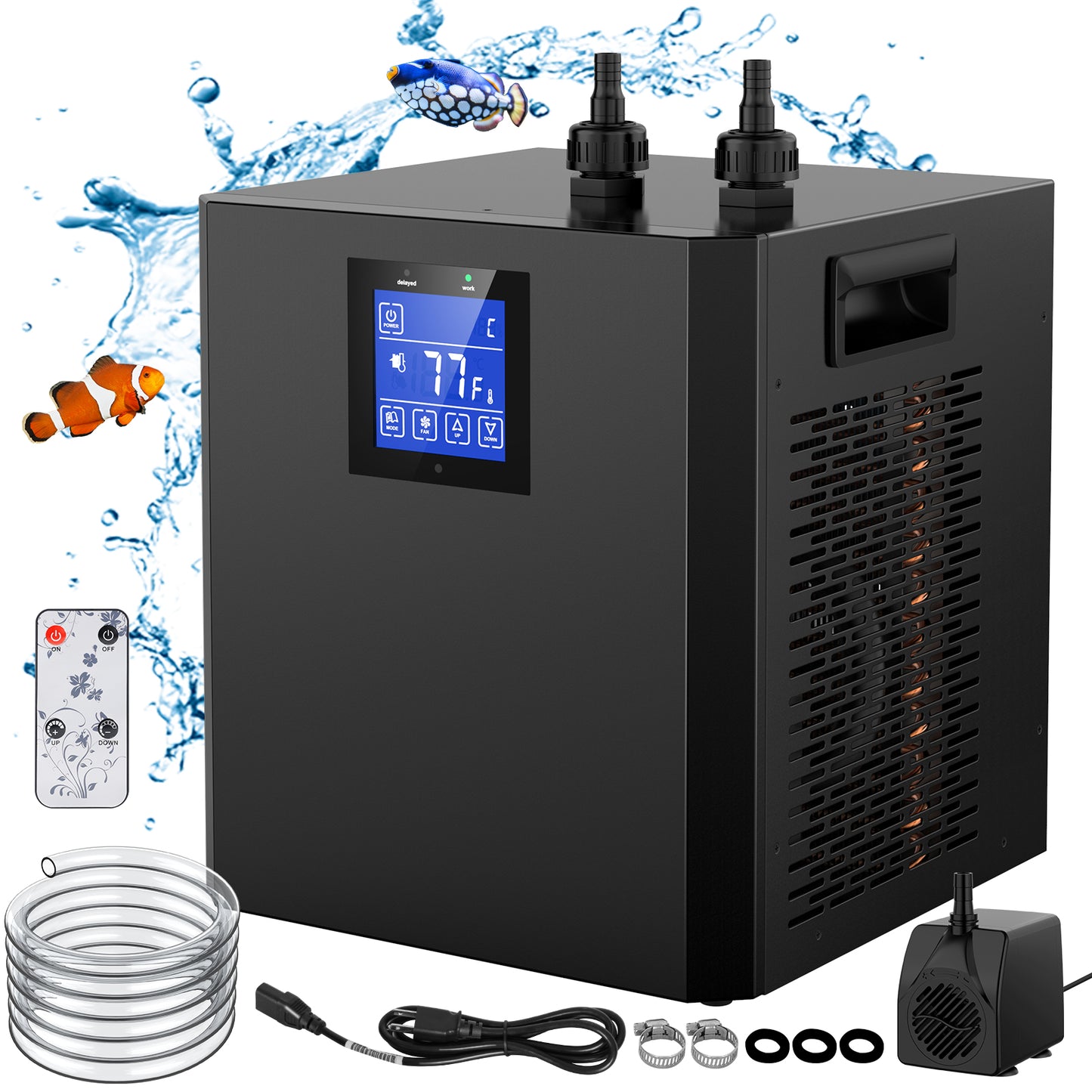 79 Gal Aquarium Chiller Water Chiller Hydroponic 1/3 HP Tank Cooler With Remote