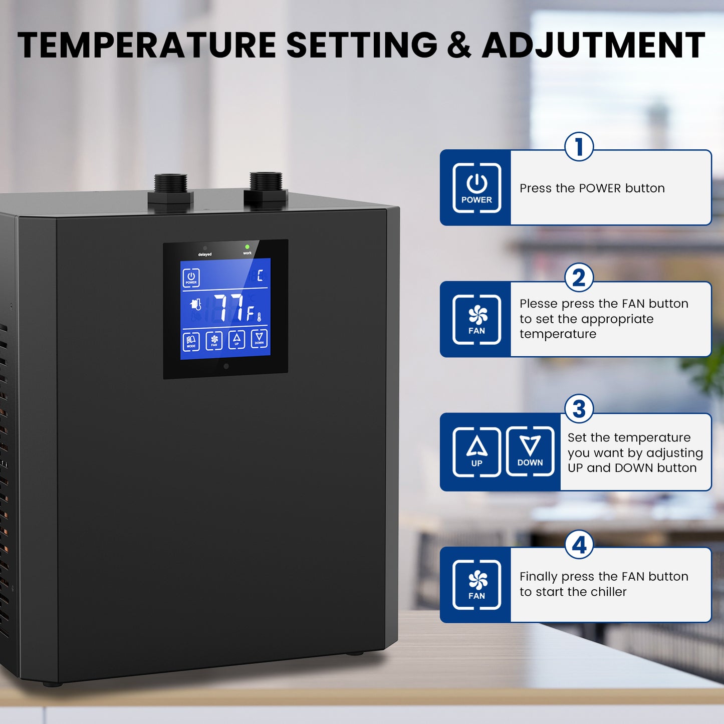 79 Gal Aquarium Chiller Water Chiller Hydroponic 1/3 HP Tank Cooler With Remote