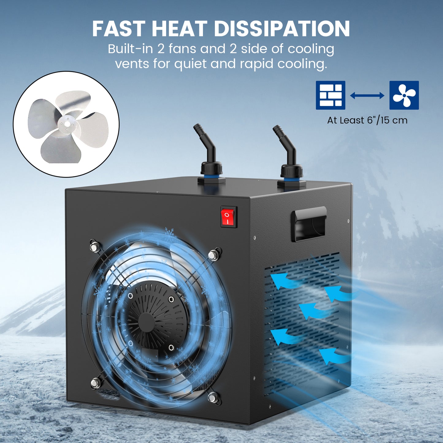 Ecojoy Aquarium Chiller,132gal 500L, 1/2 HP Aquarium Water Chiller for axolotl,Hydroponic System,ice bath
