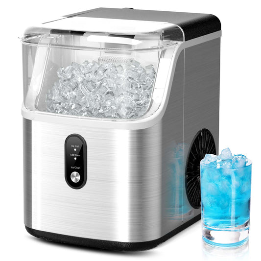 Ecojoy Countertop Chewable Nugget Ice Maker with 33lbs Daily Output, Quiet Operation & Portable Design for Home/Office Use