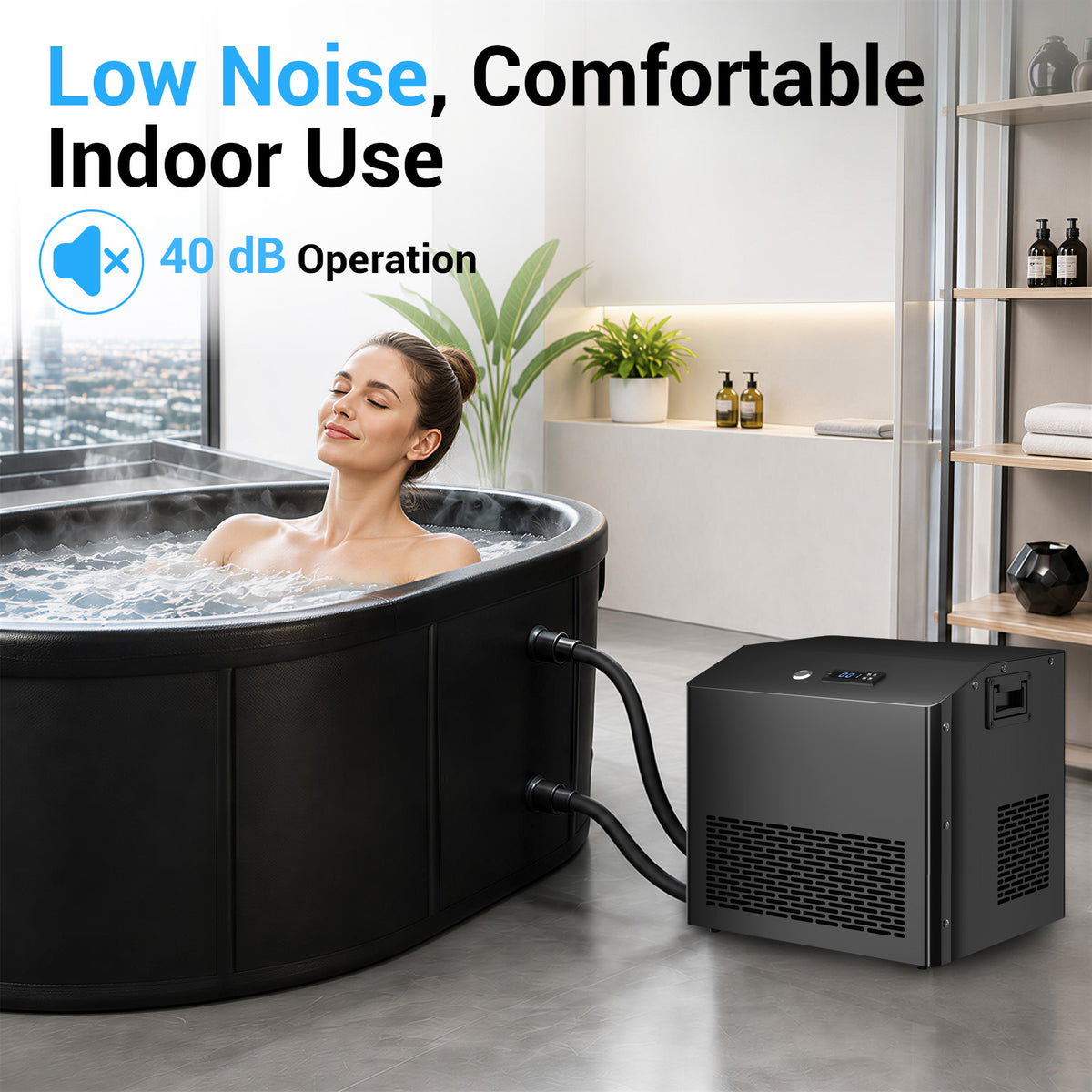 Ecojoy 1/2 HP Cold Plunge Chiller for Ice Bath Tub | Smart WiFi Control, Built-in Water Pump, Quiet Operation, Fast Cooling & Cold Therapy Recovery