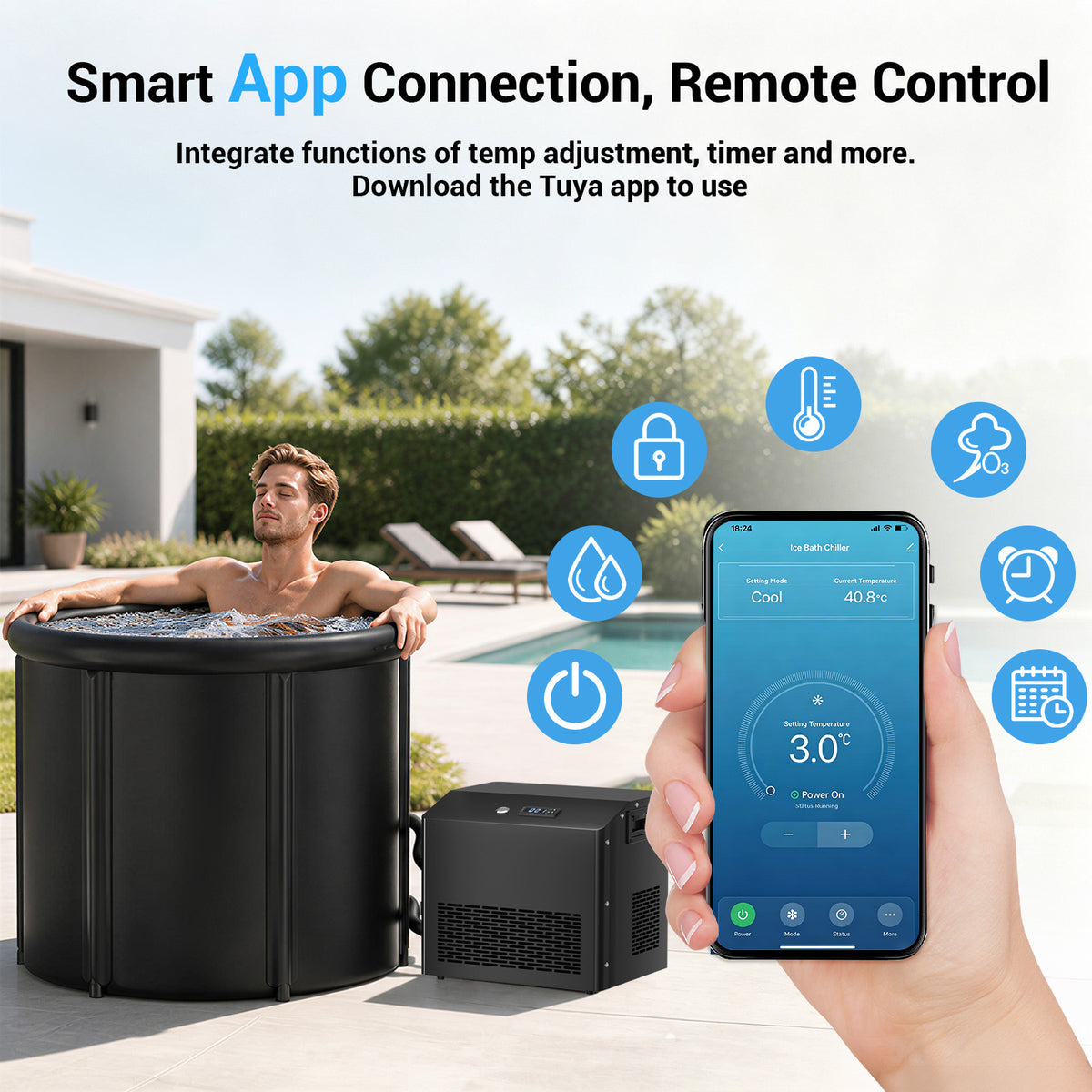 Ecojoy 1/2 HP Cold Plunge Chiller for Ice Bath Tub | Smart WiFi Control, Built-in Water Pump, Quiet Operation, Fast Cooling & Cold Therapy Recovery