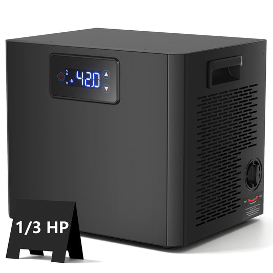 Ecojoy Aquarium Chiller, 1/3 HP Ice Bath Cold Plunge Chiller with Filter and Water Pump, Water Chiller for for Axolotl & Tubs