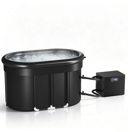 Ecojoy 1/3HP Water Chiller Ice Bath Chiller Cold Plunge Chiller Chiller & Tub with Pod for axolotl,Hydroponic System,ice bath