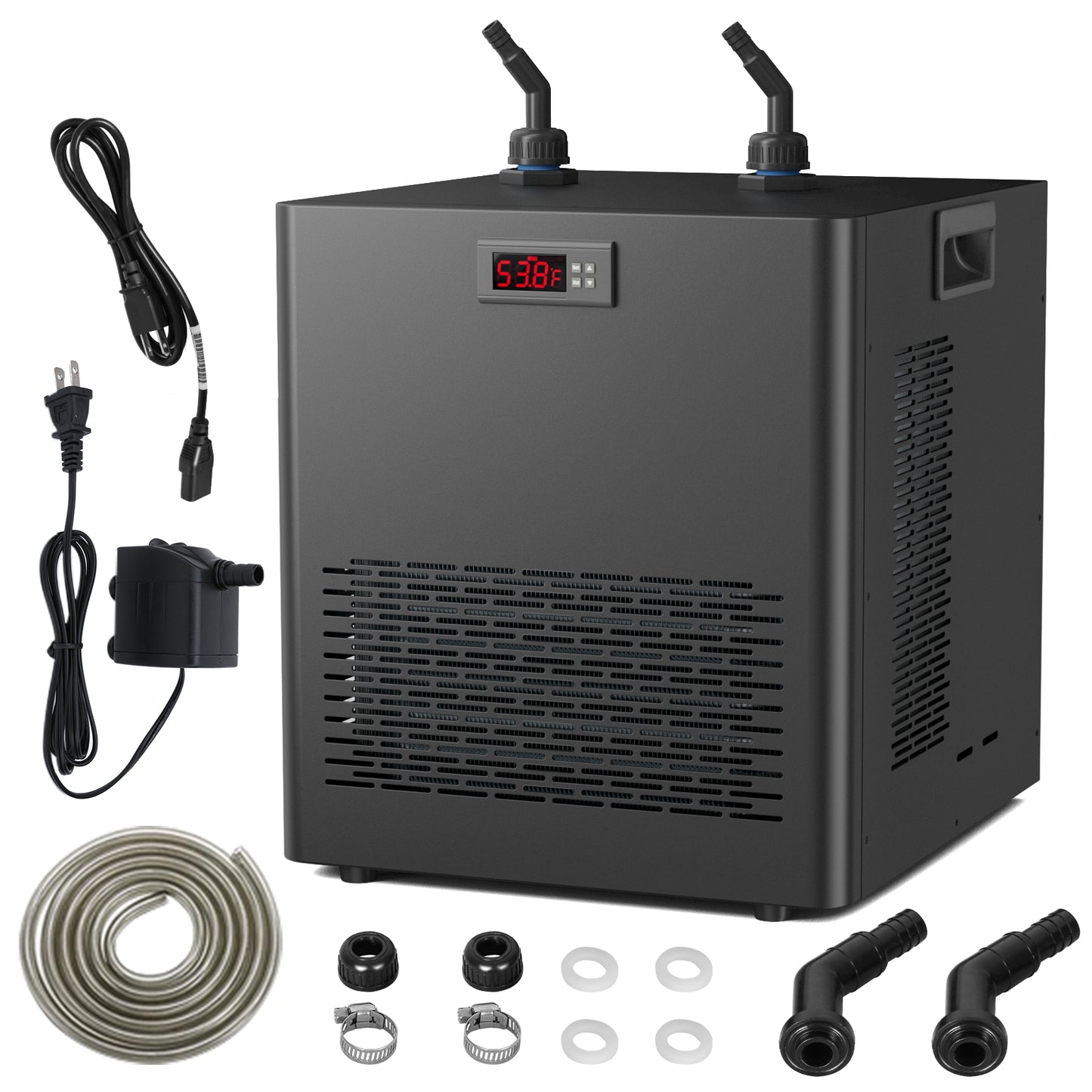 Ecojoy 1/2 HP Aquarium Chiller, 132 Gallon Ice Bath Water Chiller for Cold Plunge (45°F ~ 89°F), Fish Tank Chiller with Pump and Quiet Design Compressor