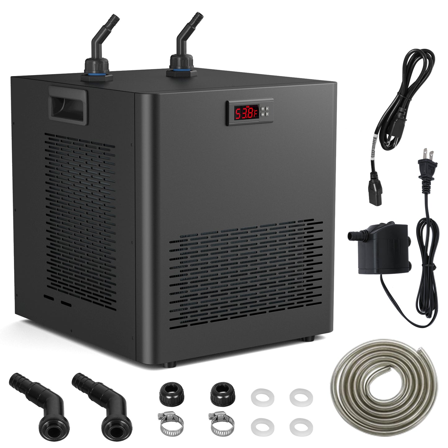 Ecojoy 1/2 HP Aquarium Chiller, 132 Gallon Ice Bath Water Chiller for Cold Plunge (45°F ~ 89°F), Fish Tank Chiller with Pump and Quiet Design Compressor