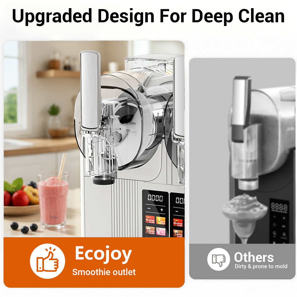 Ecojoy Slushy Maker, 8-in-1 Frozen Drink Maker, 2.4L*2 Slushie Machine with Fast 15-Min Freezing, Margarita Machine for Home Parties