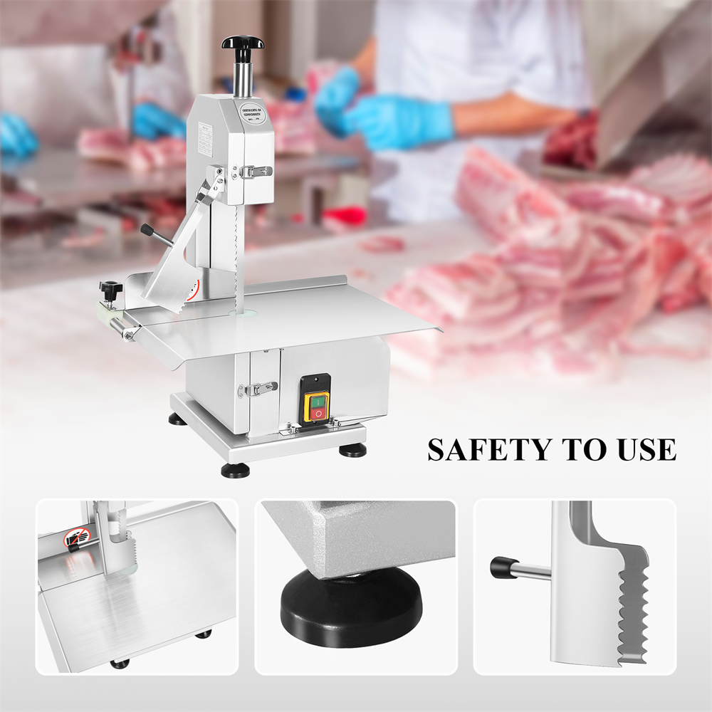 Electric Bone Saw Machine 750W Commercial Frozen Meat Cutting Machine  Stainless Steel Countertop Bone Cutter Machine for Rib Fish 