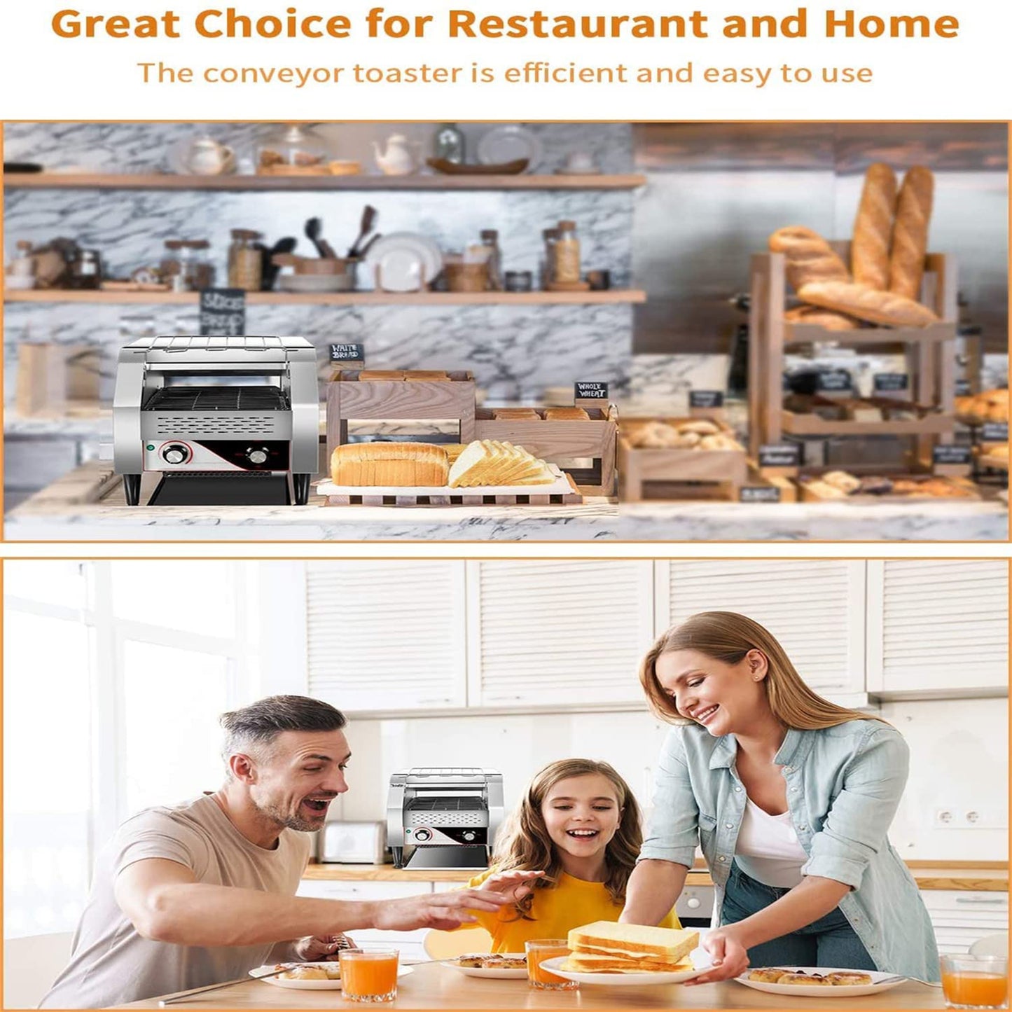 Commercial Countertop Conveyor Toaster Toasting Bread Bagels 300 Slices Per Hour
