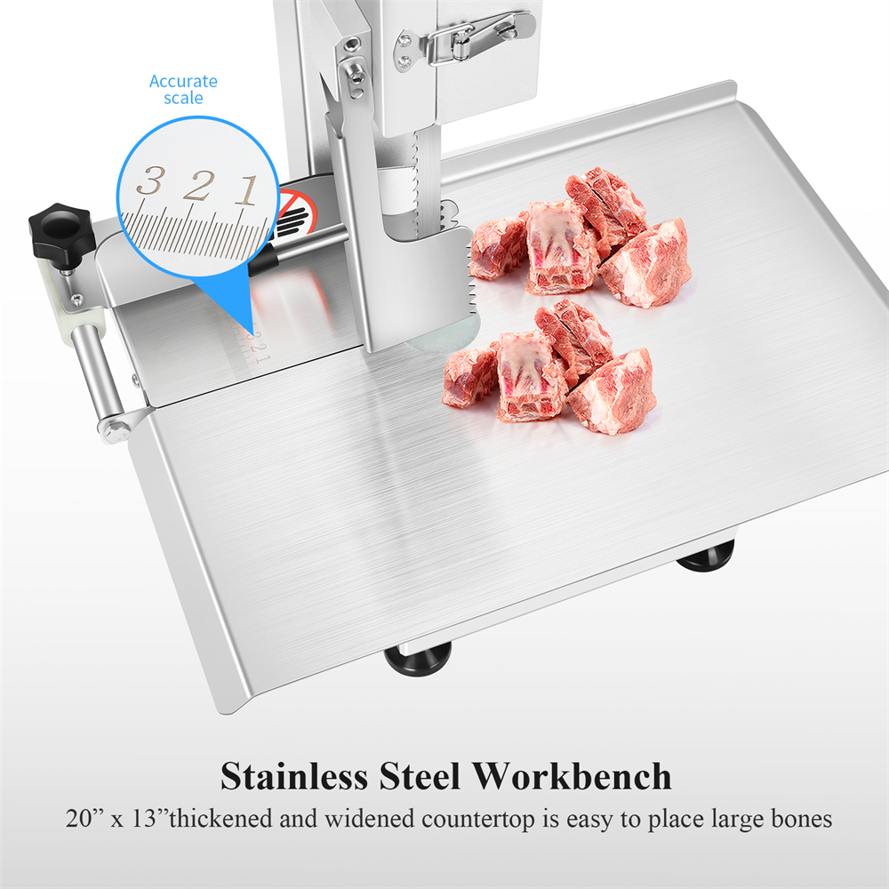 750W Electric Bone Saw Machine Commercial Frozen Meat Countertop Bone Cutter