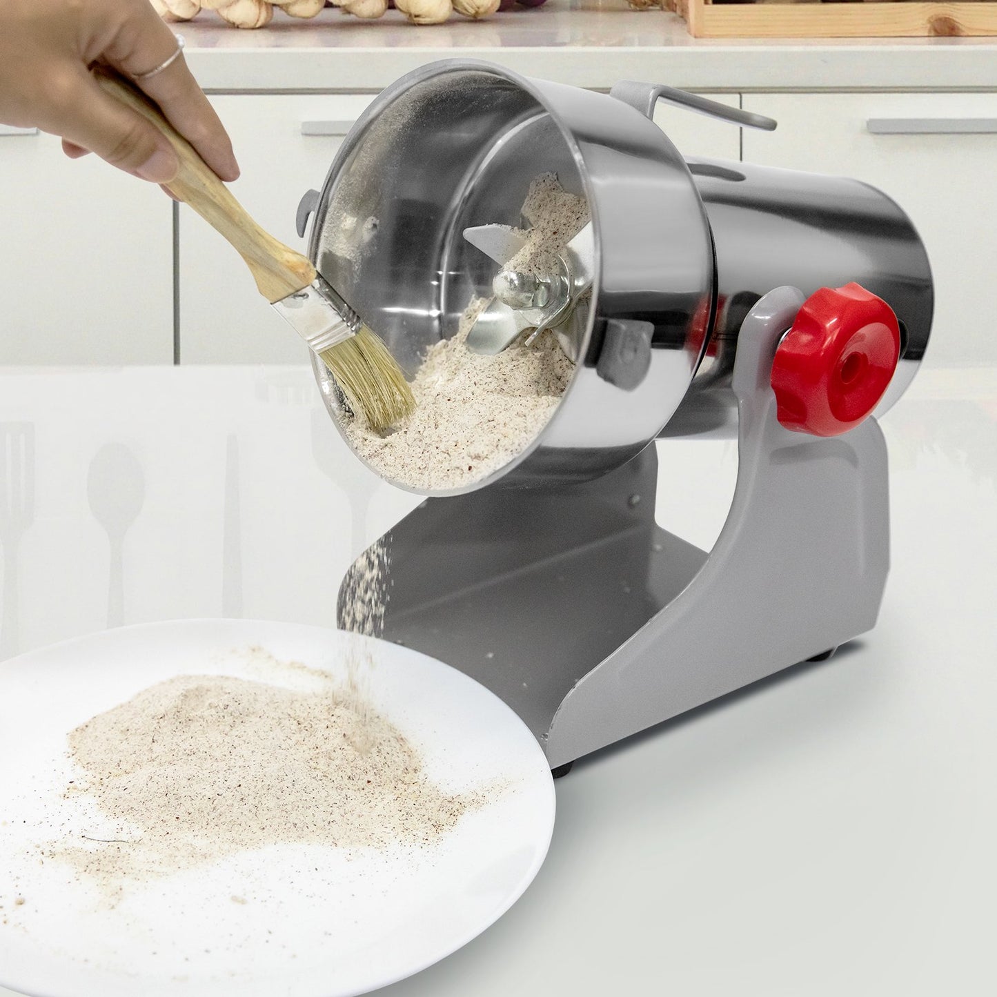2500g Electric Grain Grinder Commercial Swing Type Dry Mill Machine